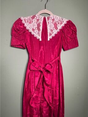Vintage 1980’s Jessica McClintock Gunne Sax Girls Dress Size 10 Big Lace Collar